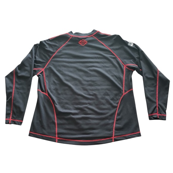 Harley-Davidson Ladies 2XL Long Sleeve Top. Gently used. Stunning Red Trim! - Picture 4 of 12